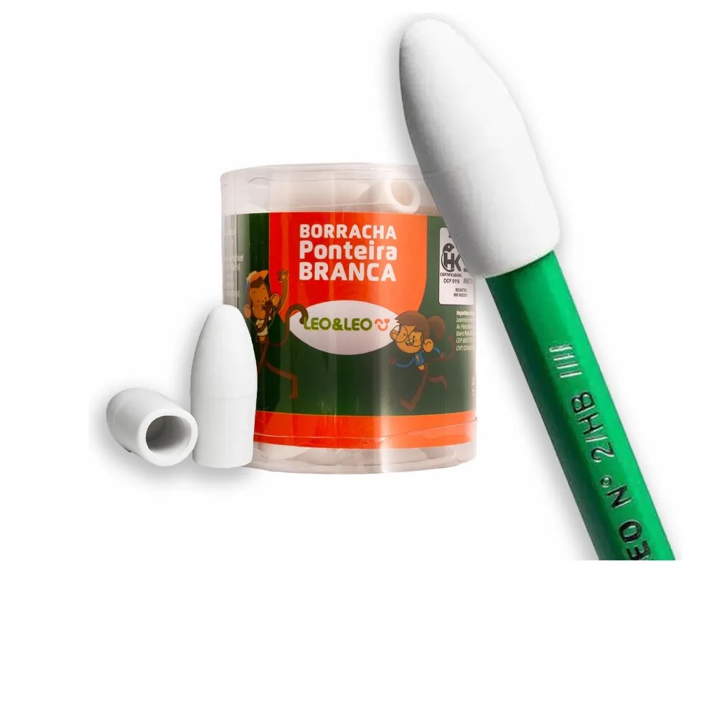 Borracha Ponteira Branca Oval Pote Com 48...