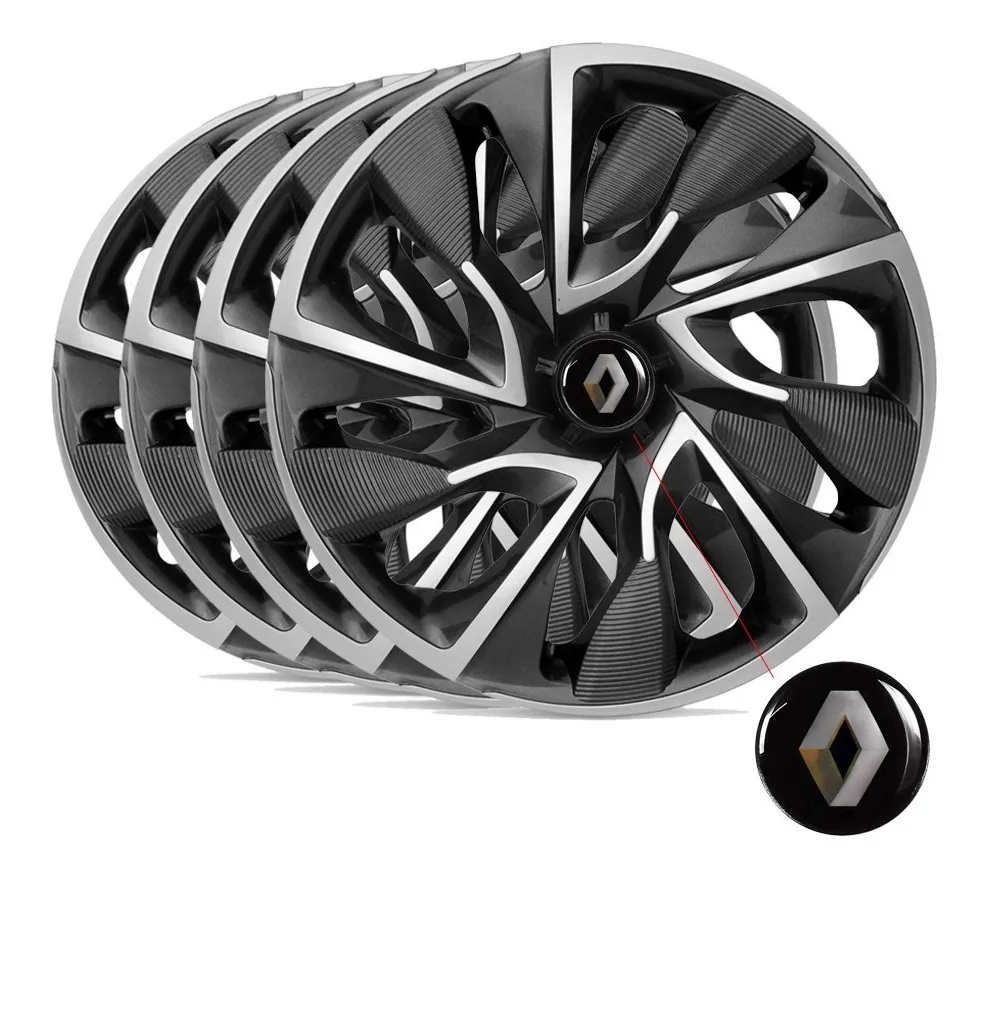 Jogo De Calota Esportiva Ds4 Black Silver...