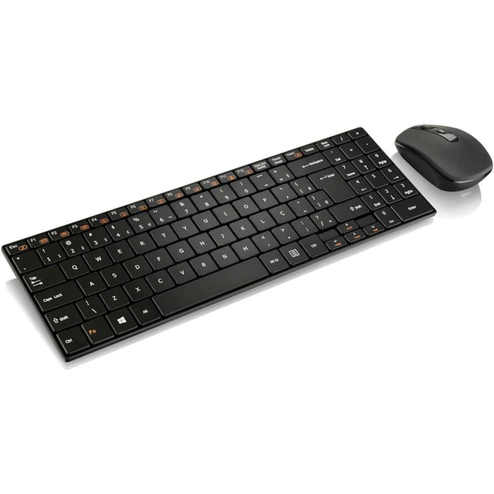 KIT PERIFERICOS TECLADO+MOUSE SEM FIO PRETO