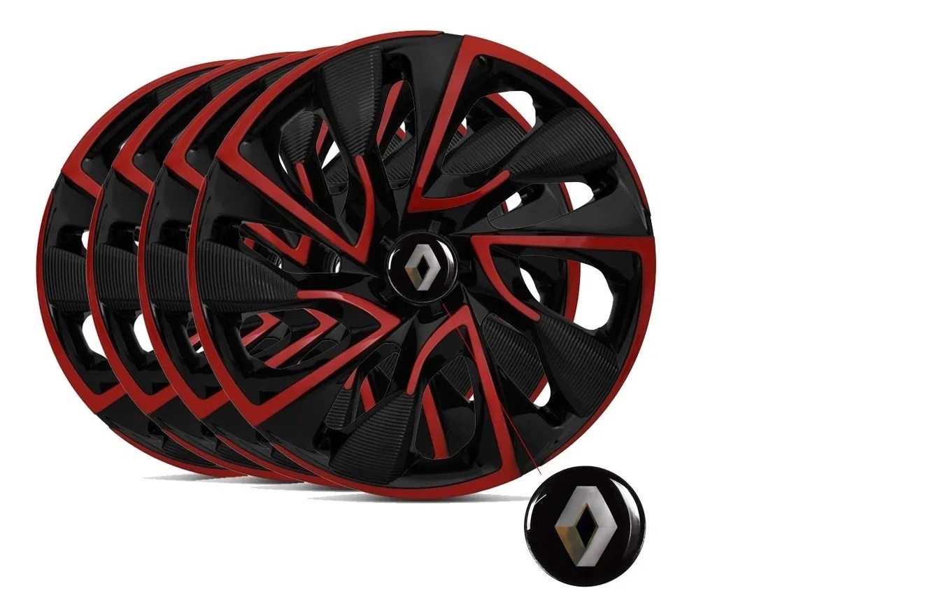 Jogo Calota Aro 14 Esportiva Ds4 Red Rena...
