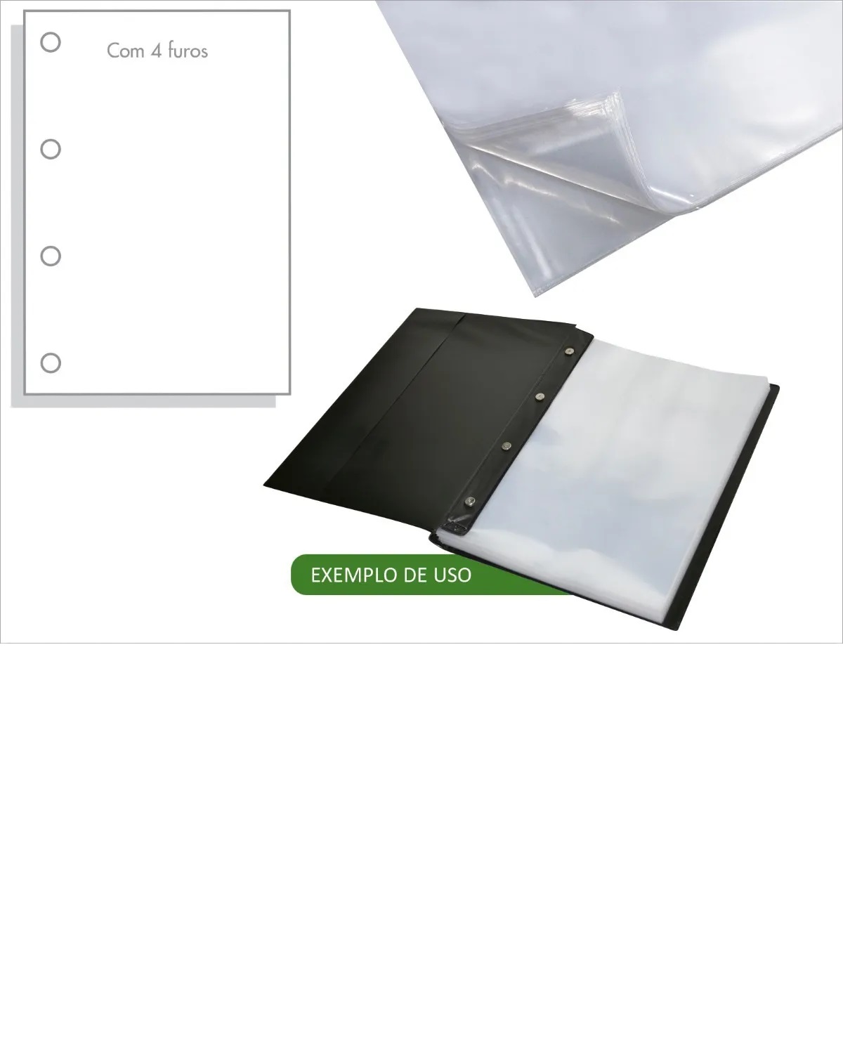 Envelope Plást. Fino P/ Pasta Catálogo A4...