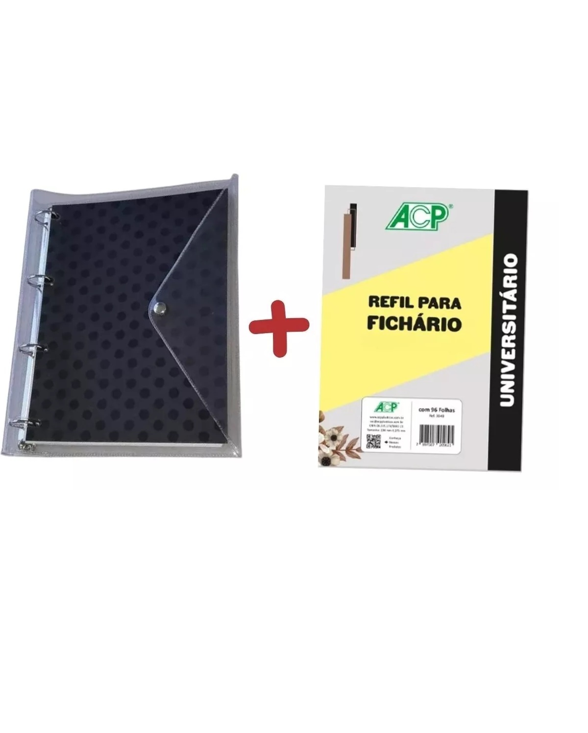 Fichario De Pvc Preto Capa 96fl+divis Cri...