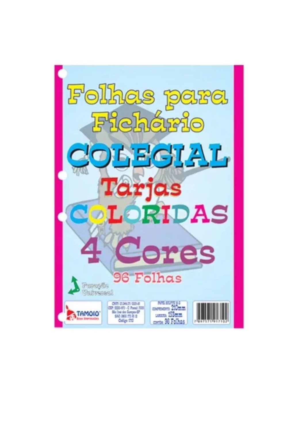 Bloco Refil Fichário 1/4 Colorido Pautado...