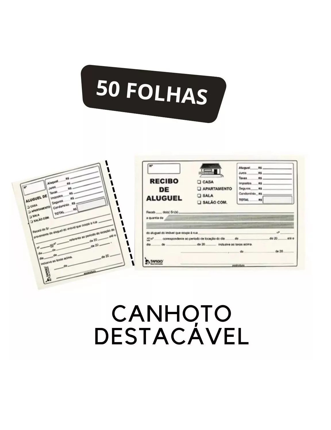Recibo De Aluguel Bloco Com Canhoto Tamoi...