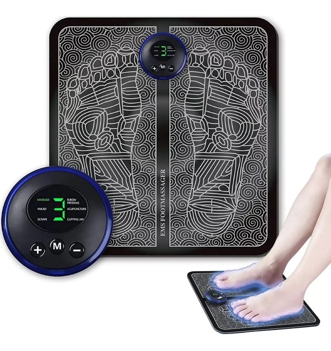 Massageador Tapete Pulso Elétrico Perna P...