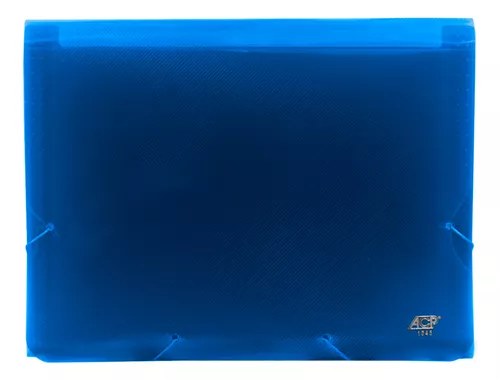 Pasta Sanfonada Plastica Azul A4 31 Divis...