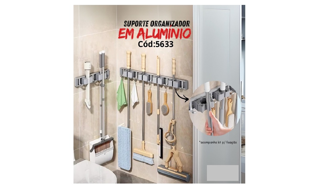 Suporte Vassoura Mop Rodo Pá Organizador ...