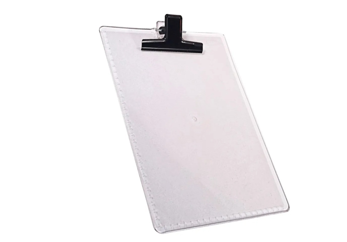 Prancheta Acrílico A4 Cristal Garra Metal