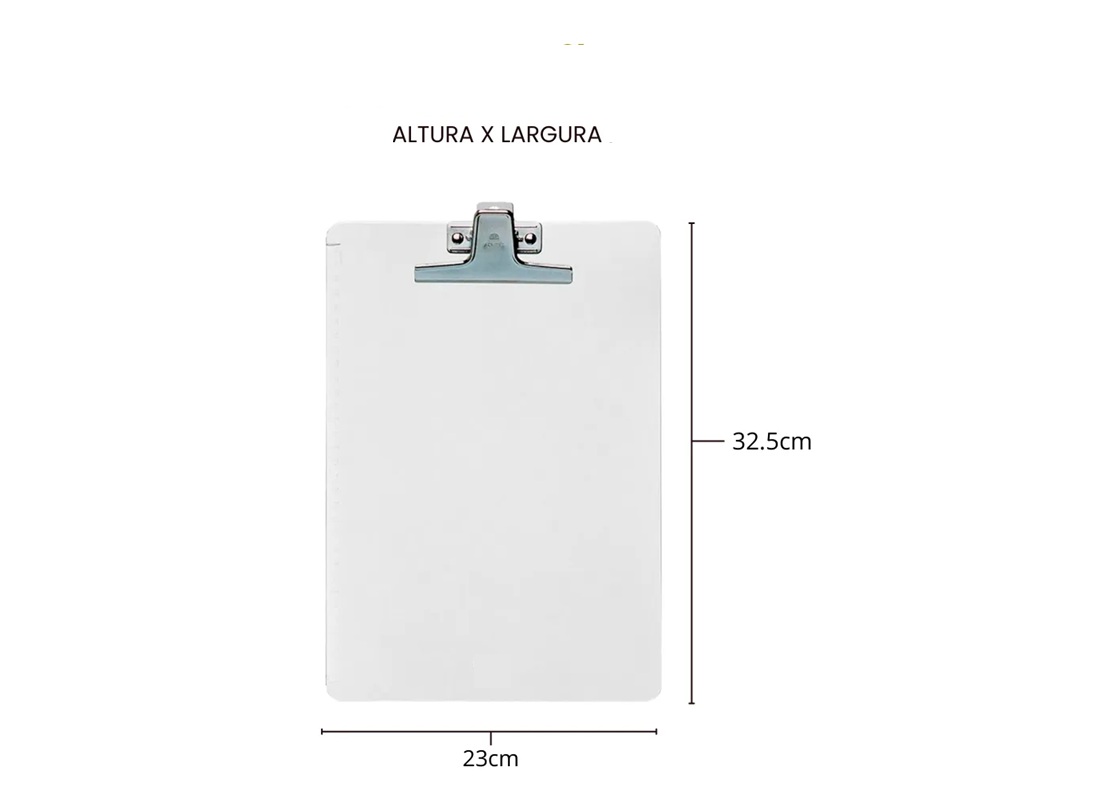 Prancheta Acrílico A4 Cristal Garra Metal