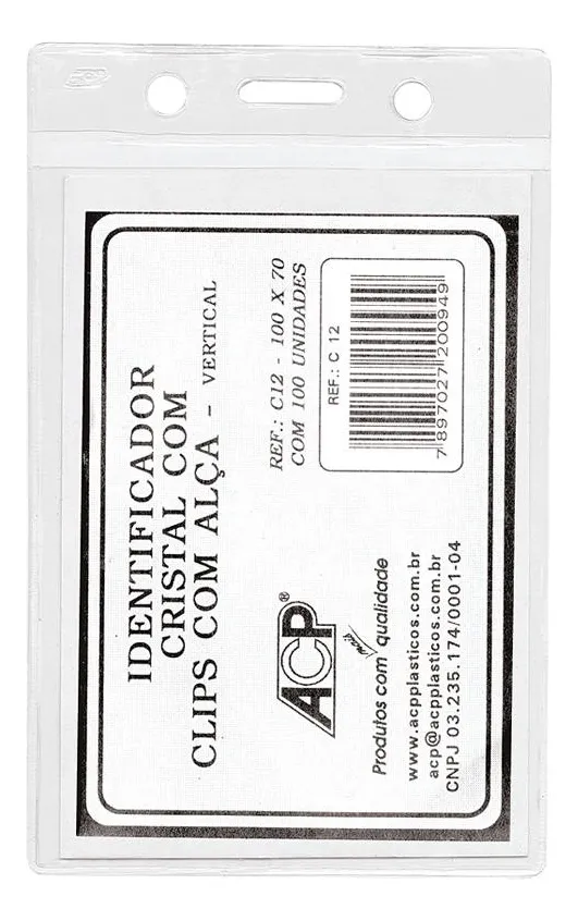 Kit Porta Crachá Acp Vertical Sem Clips 7...
