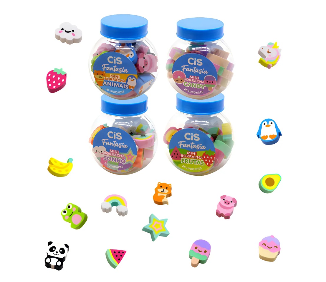 Mini Borracha Cis Fantasia Caixa Com 4 Po...