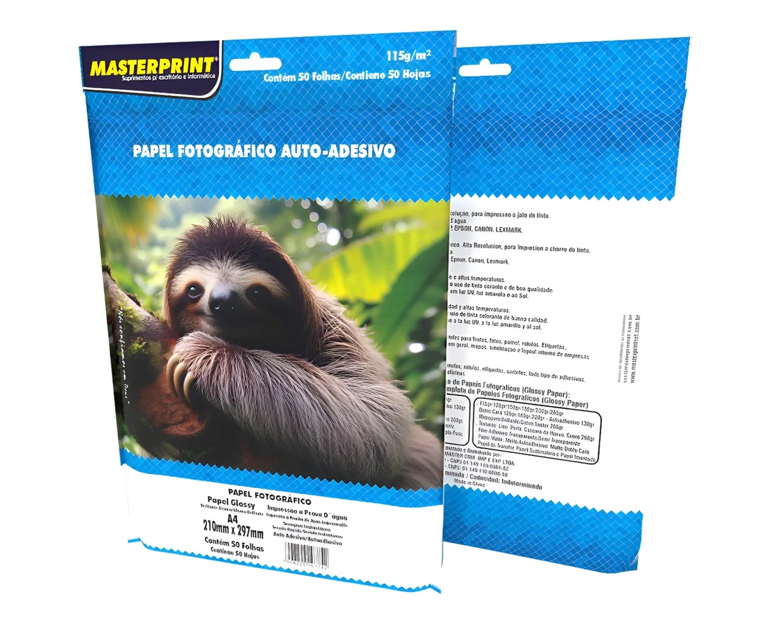 Papel Fotográfico Adesivo A4 Glossy 115g ...