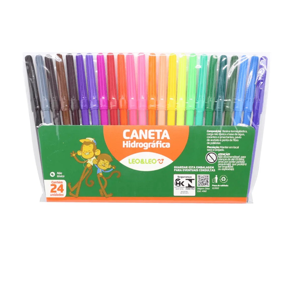 Canetinha Hidrográfica Leo&Leo 24 Cores L...
