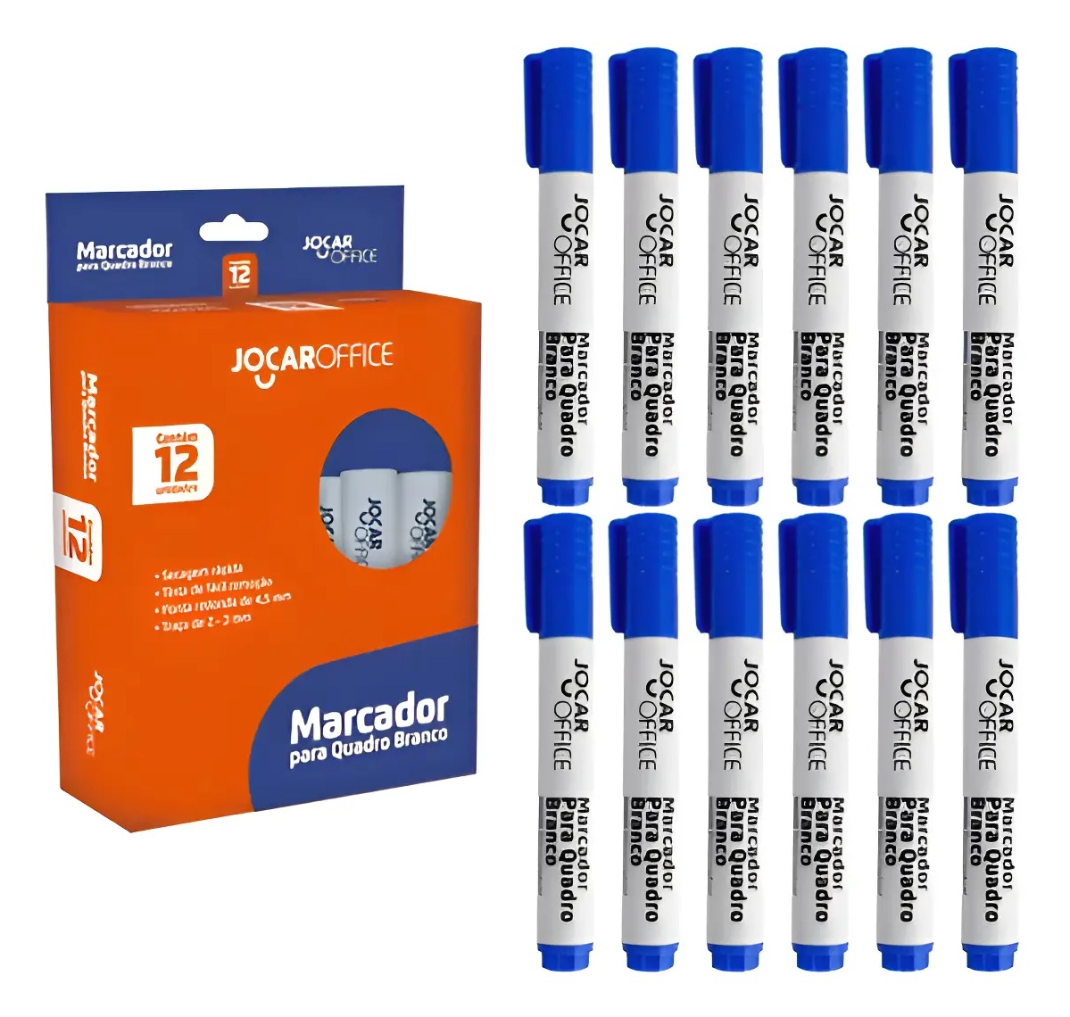 Kit 12 Pincel Marcador Quadro Branco Azul...