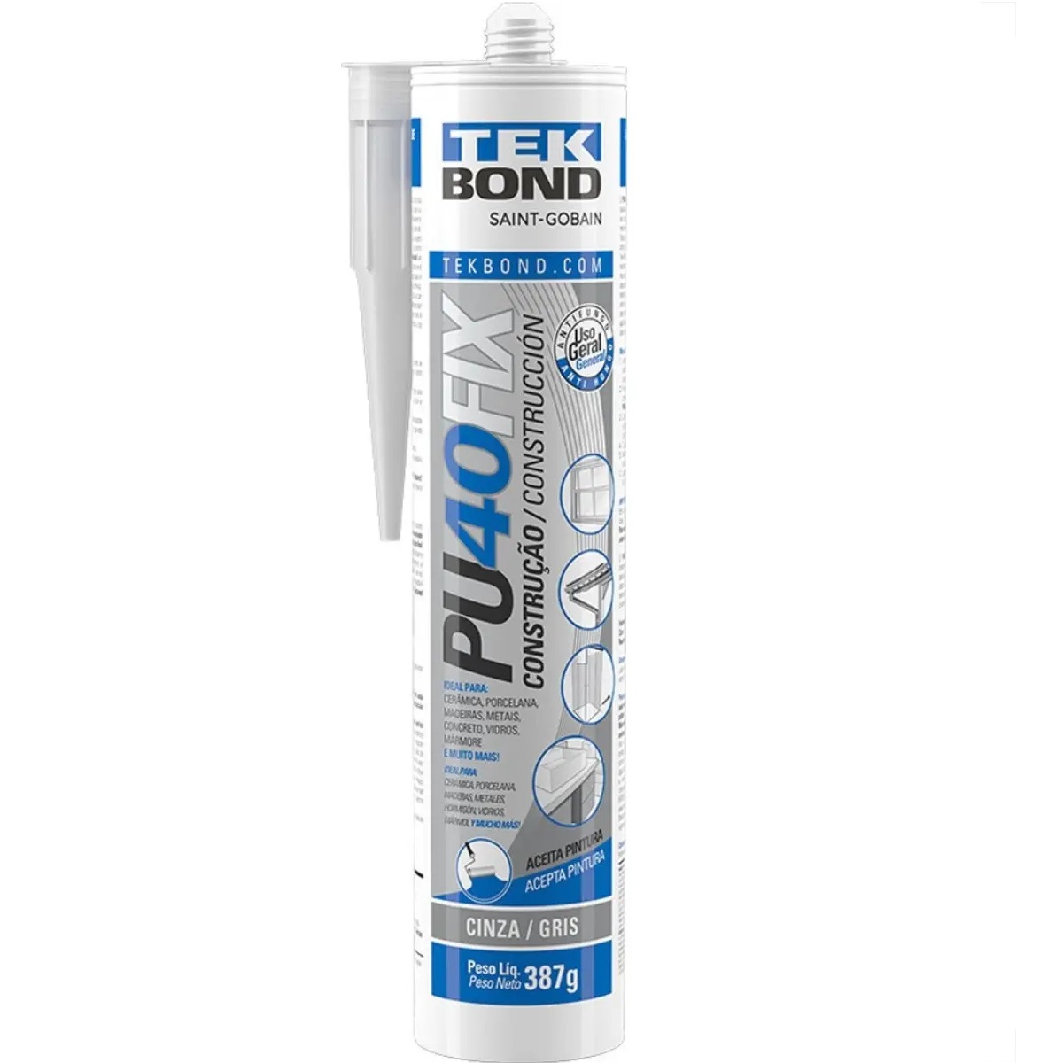 Selante Pu 40 Fix Tekbond Cinza 387g Cons...