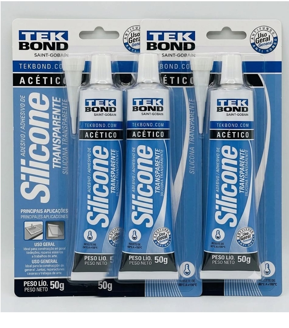 Silicone Acético Transparente Tekbond 50g...