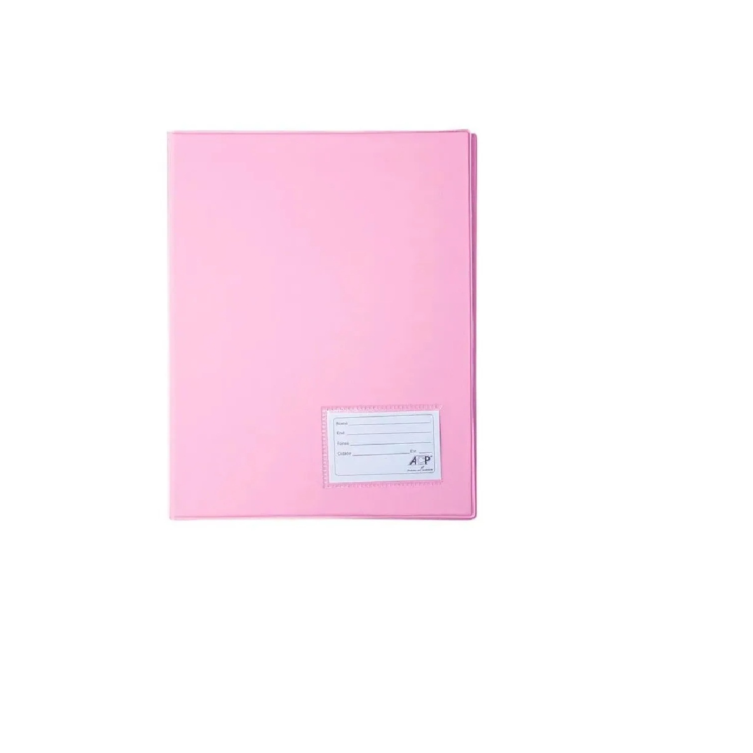 Pasta Catalogo Rosa Com 20 Envelopes Plás...