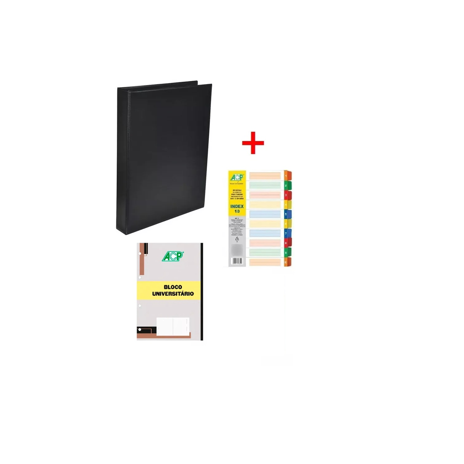 Fichário 4 Argolas Preto 250x335x40mm c D...