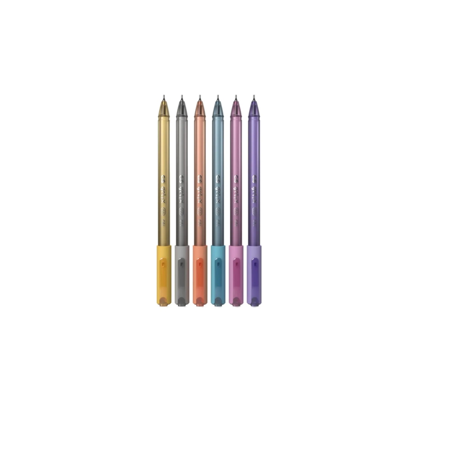 Kit Caneta Gel 6 Cores Gelyx Metalicas Ci...