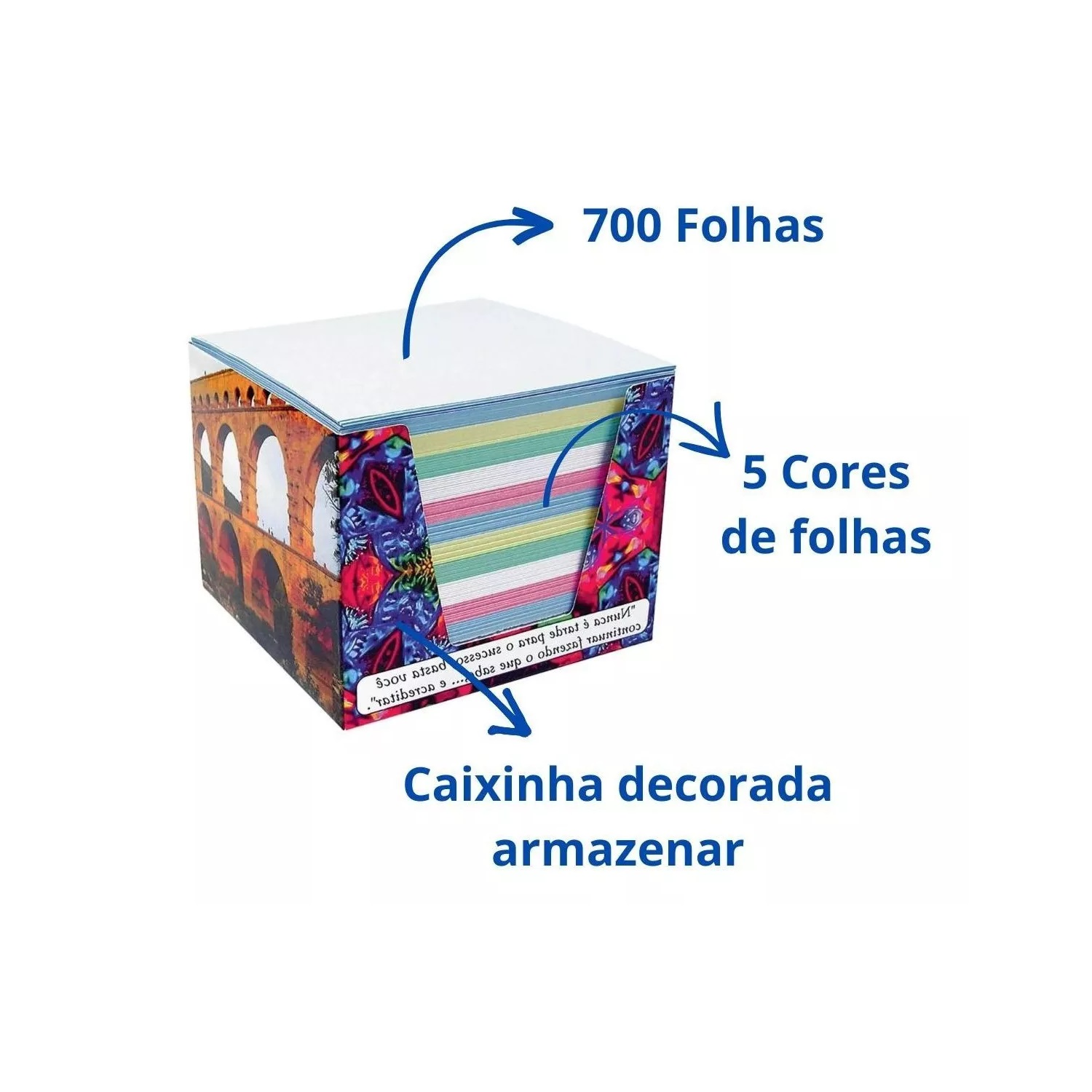 Bloco Lembrete 700 Folhas Coloridas Anota...