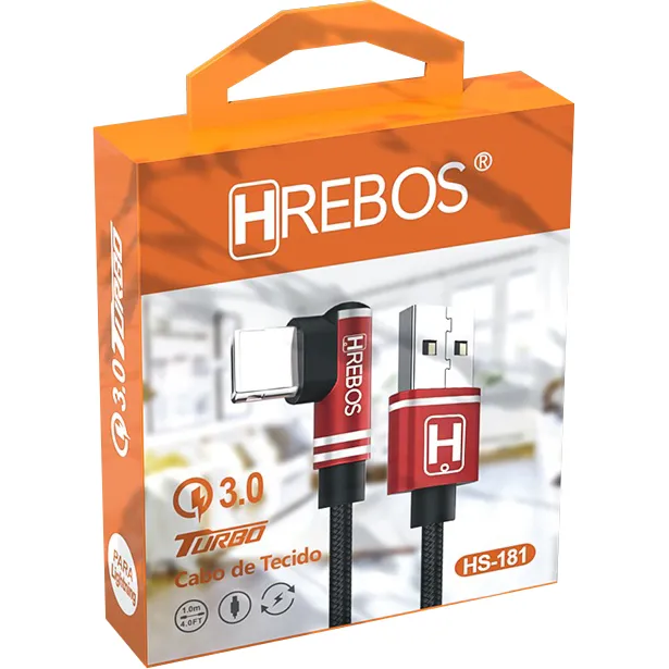Cabo De Tecido Turbo 3.0a 1m Hrebos Hs-181