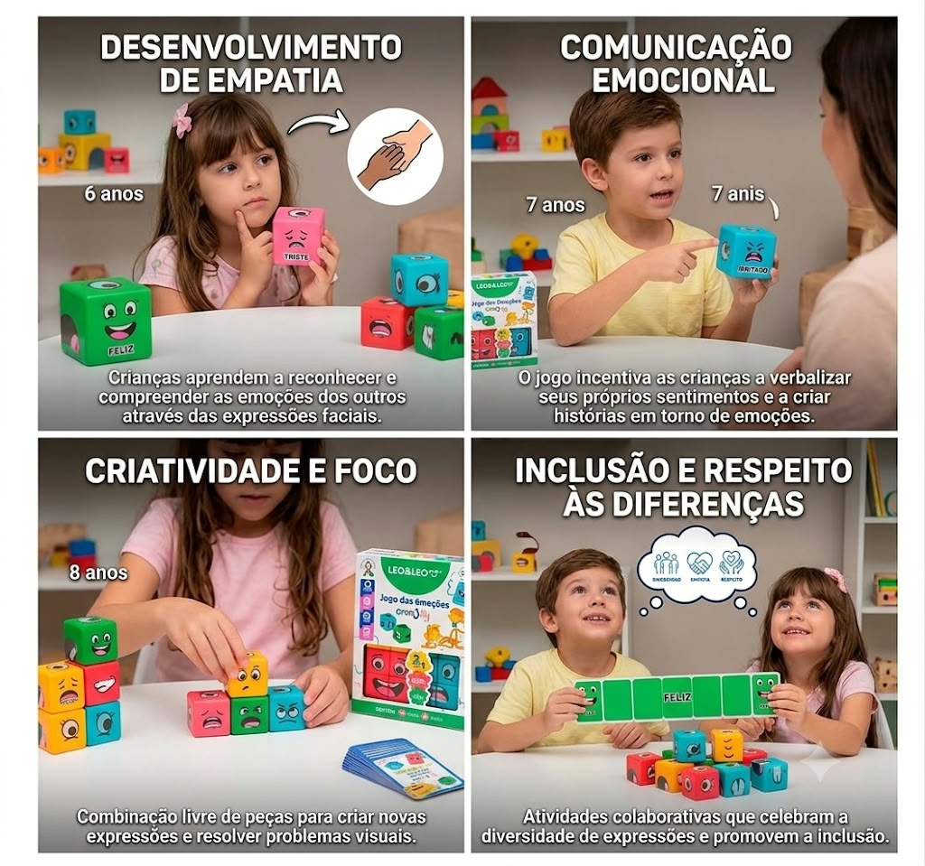 Jogo das Emoções Cubo Color Joy 2 Em 1 Ca...