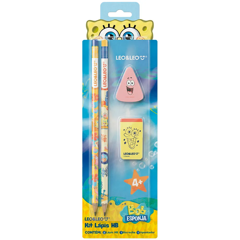 Kit Escolar Lápis Hb Bob Esponja Blisters...