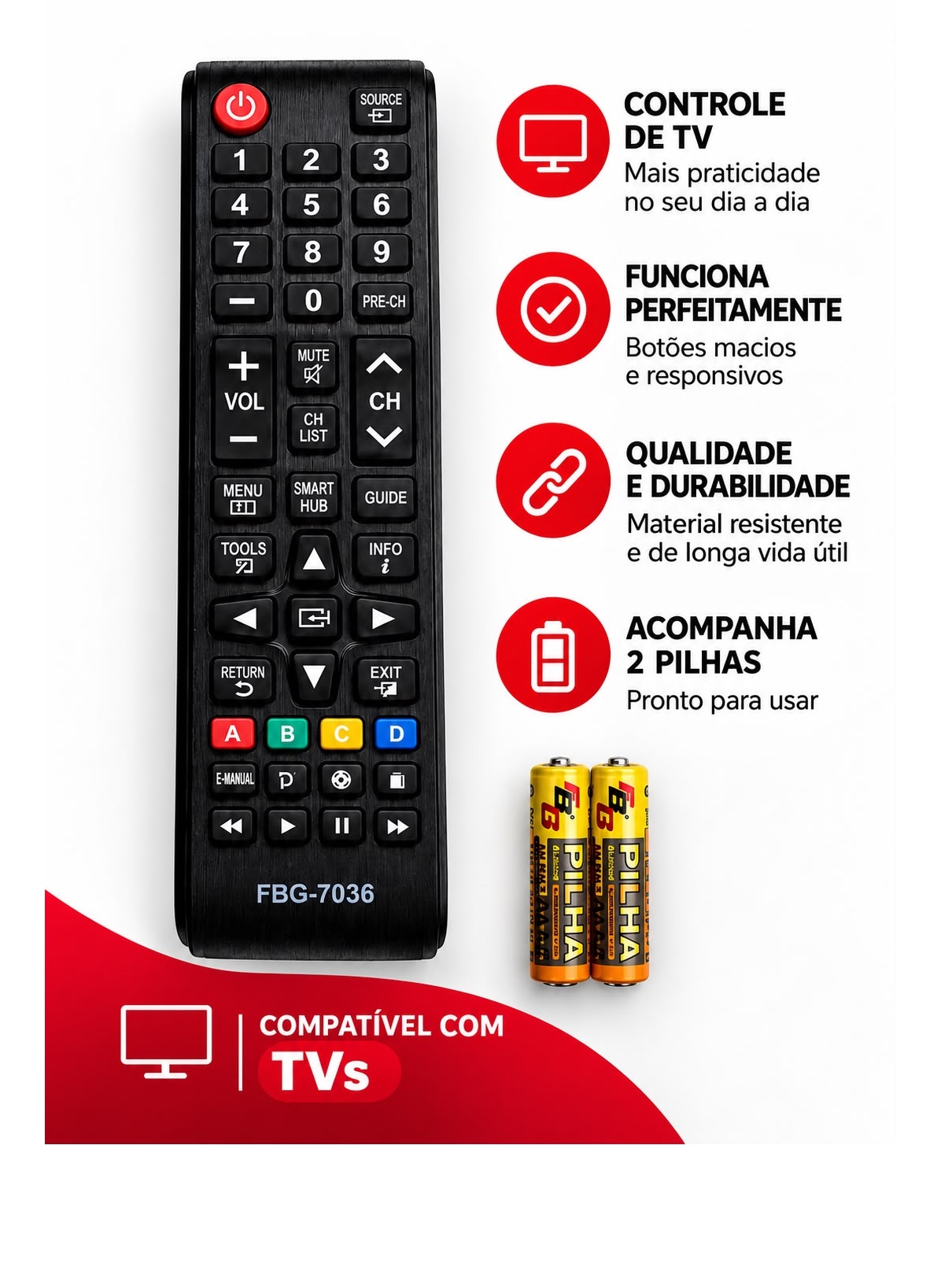 Controle Remoto Samsung FBG-7036 Com Tecl...