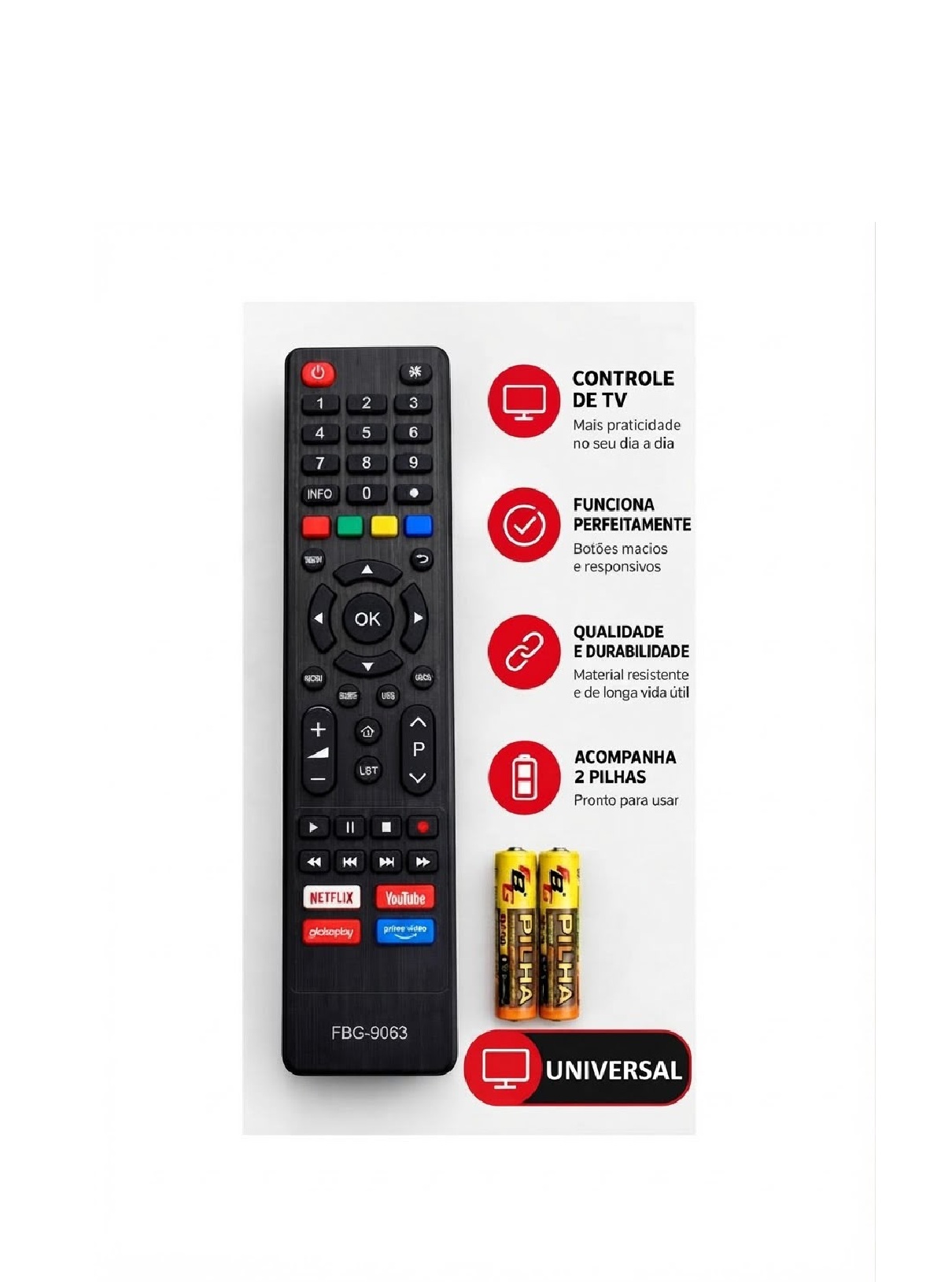 Controle TV Philco Botões Macios Qualidad...