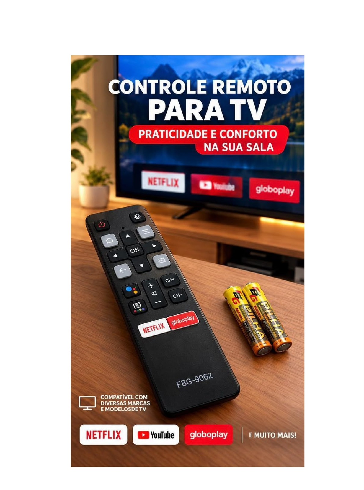 Kit 2 Controles Remoto Para TV TCL Com Ne...