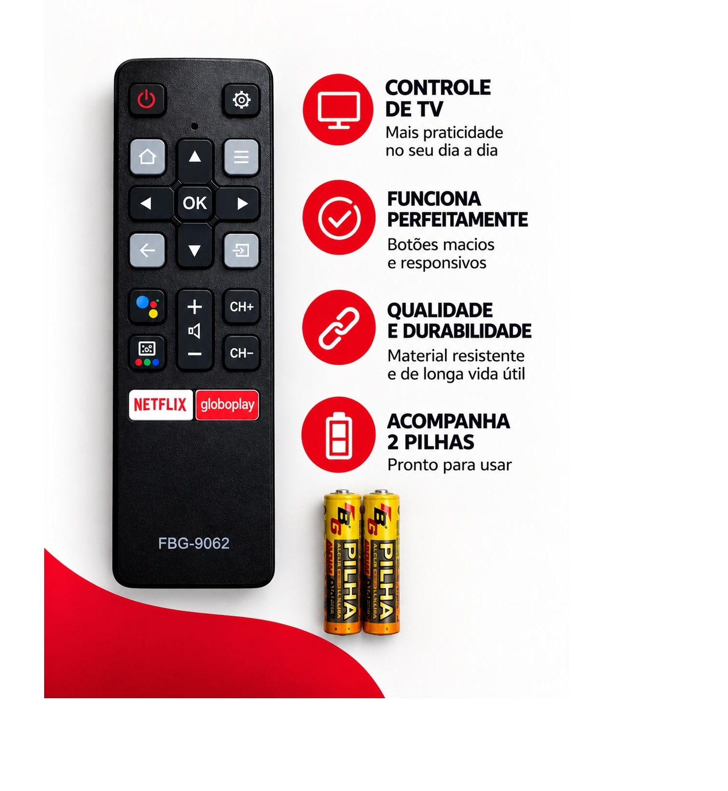 Controle Remoto Para TV TCL Com Netflix e...
