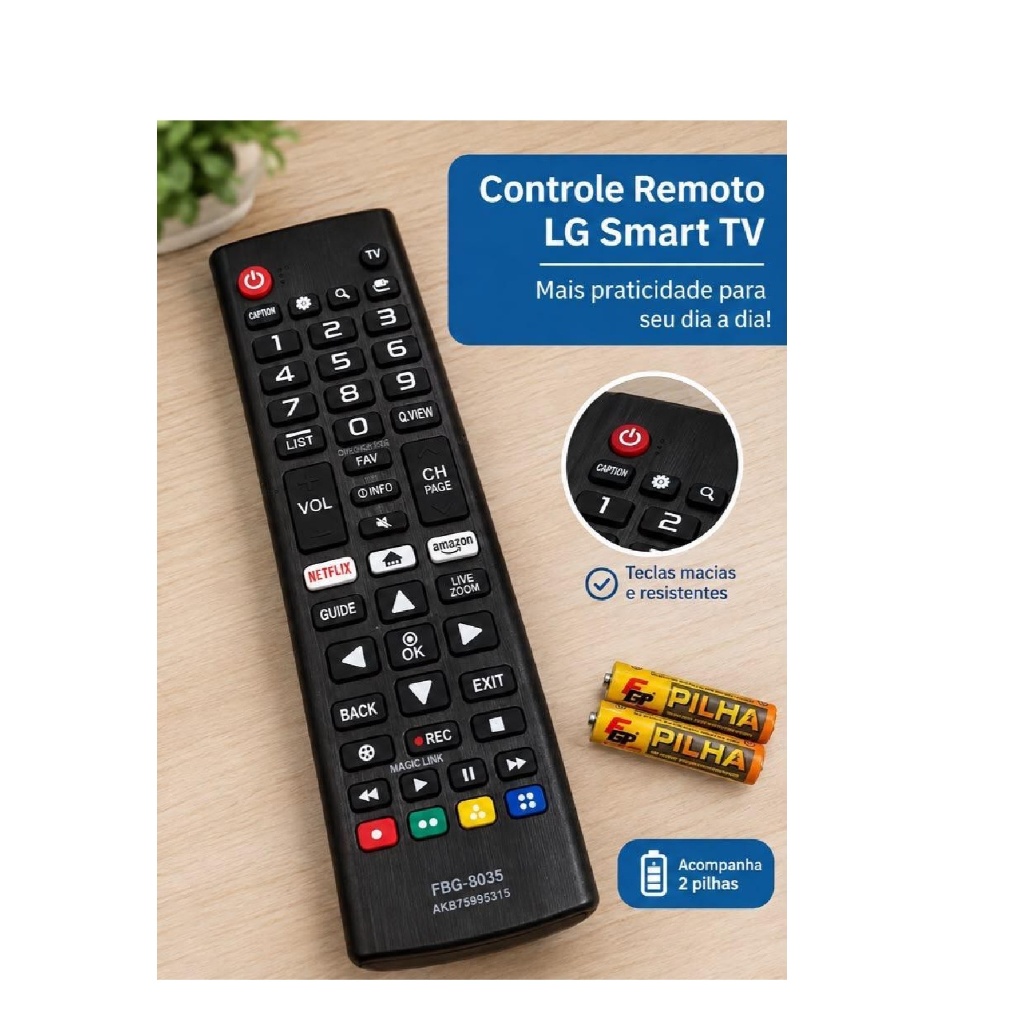 Controle TV LG Compatível Atalhos Netflix...