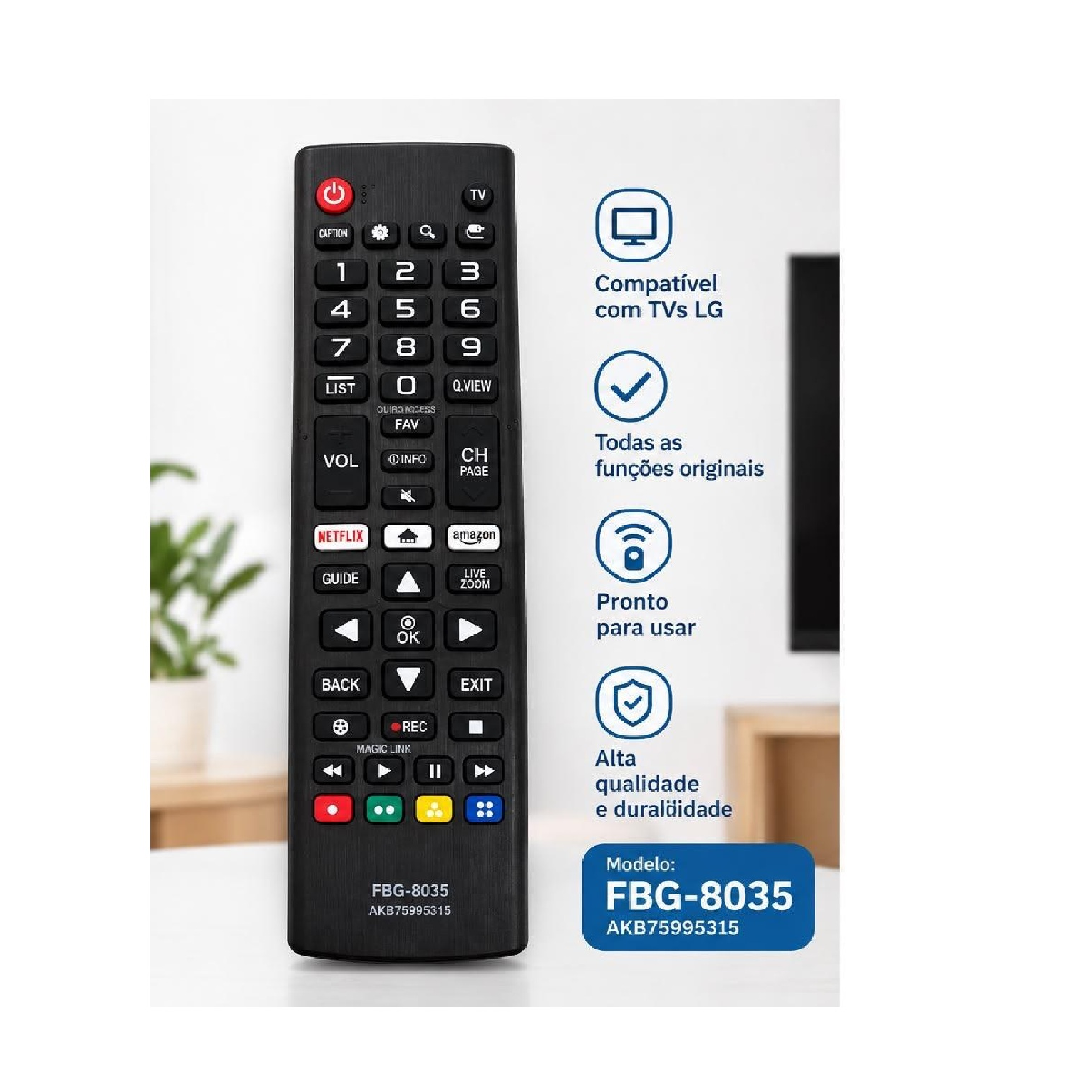 Controle TV LG Compatível Atalhos Netflix...