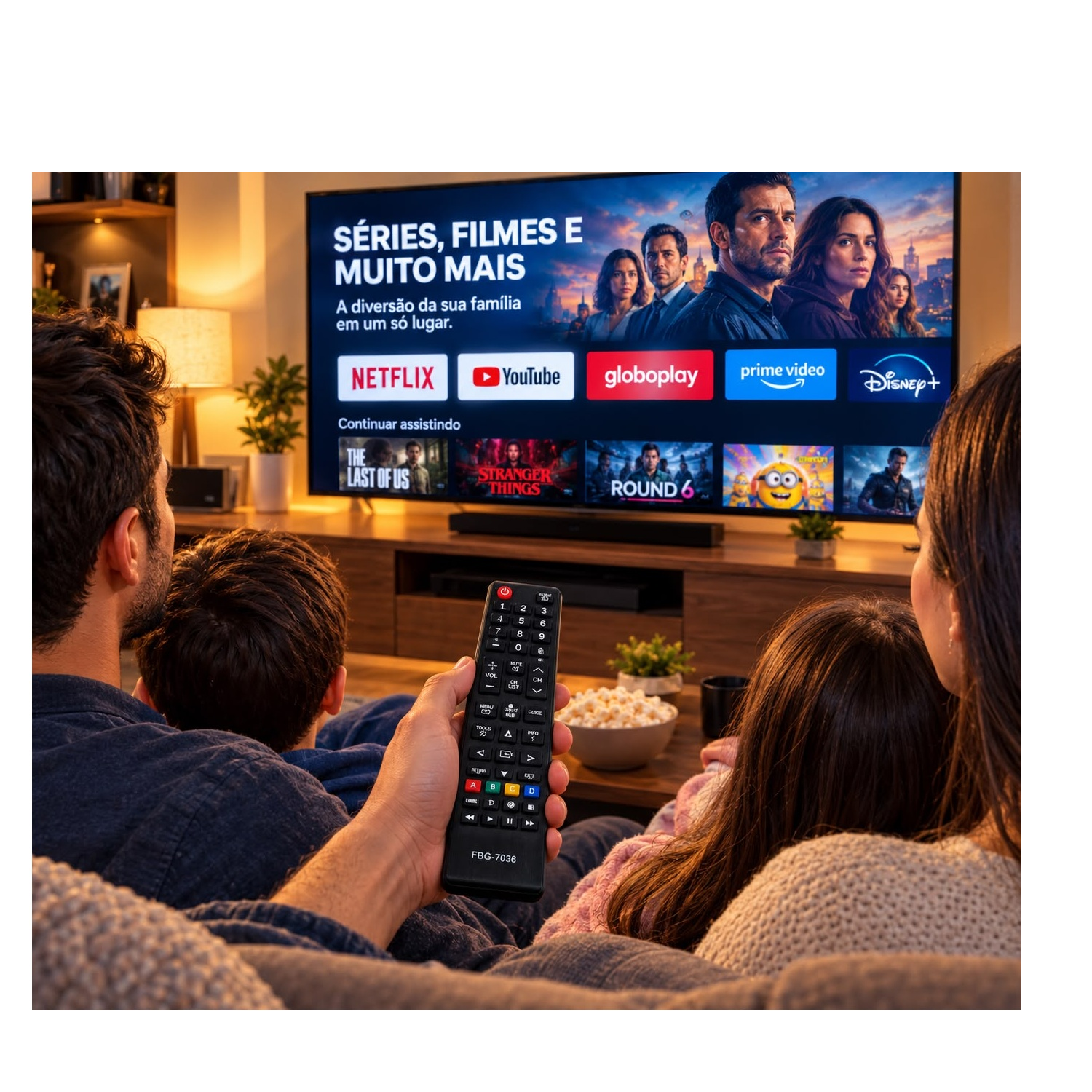 Controle Compatível TV Samsung Smart Hub ...