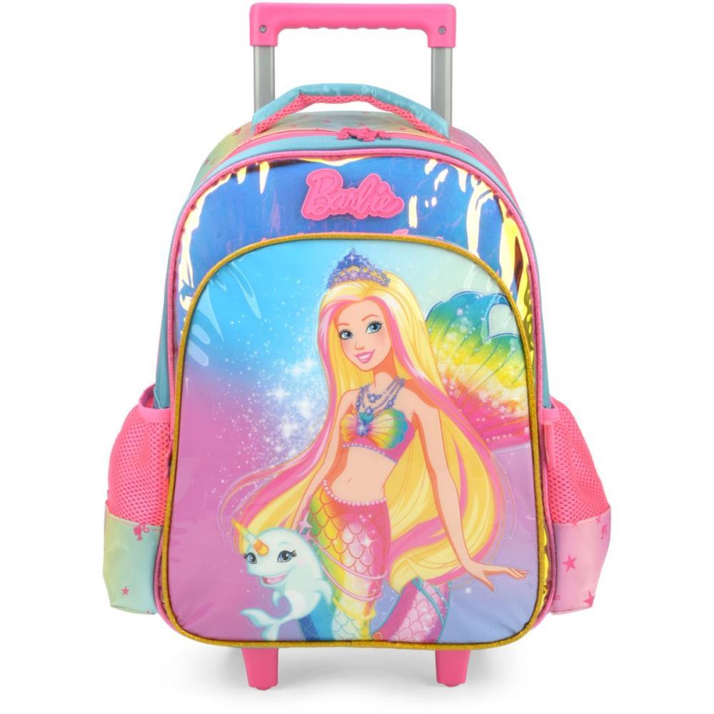 MOCHILA INFANTIL COM RODINHA BARBIE GD VD