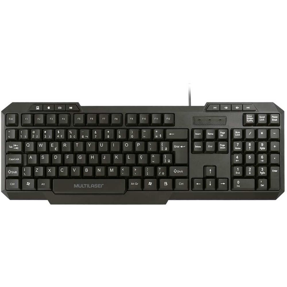 TECLADO MULTIMIDIA USB SLIM PRETO