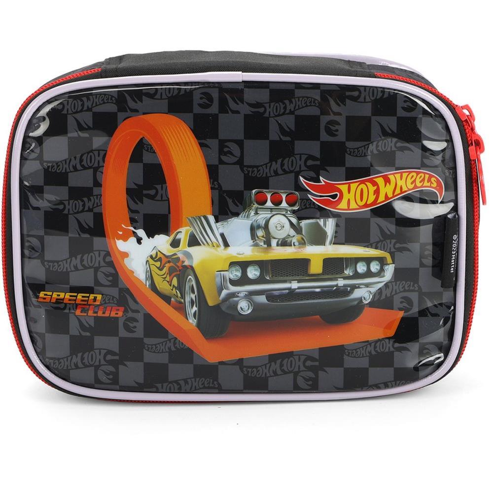ESTOJO TECIDO BOX HOT WHEELS G 1ZIPER PRETO