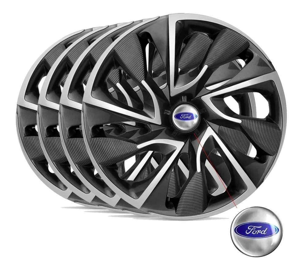 Jogo Calota Aro 14 Esportiva Ds4 Ford Fie...