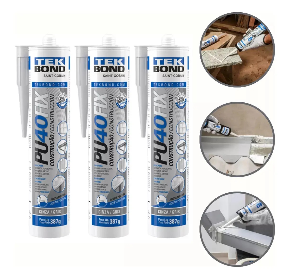 Adesivo Pu 40 Fix Tekbond Construção Prof...