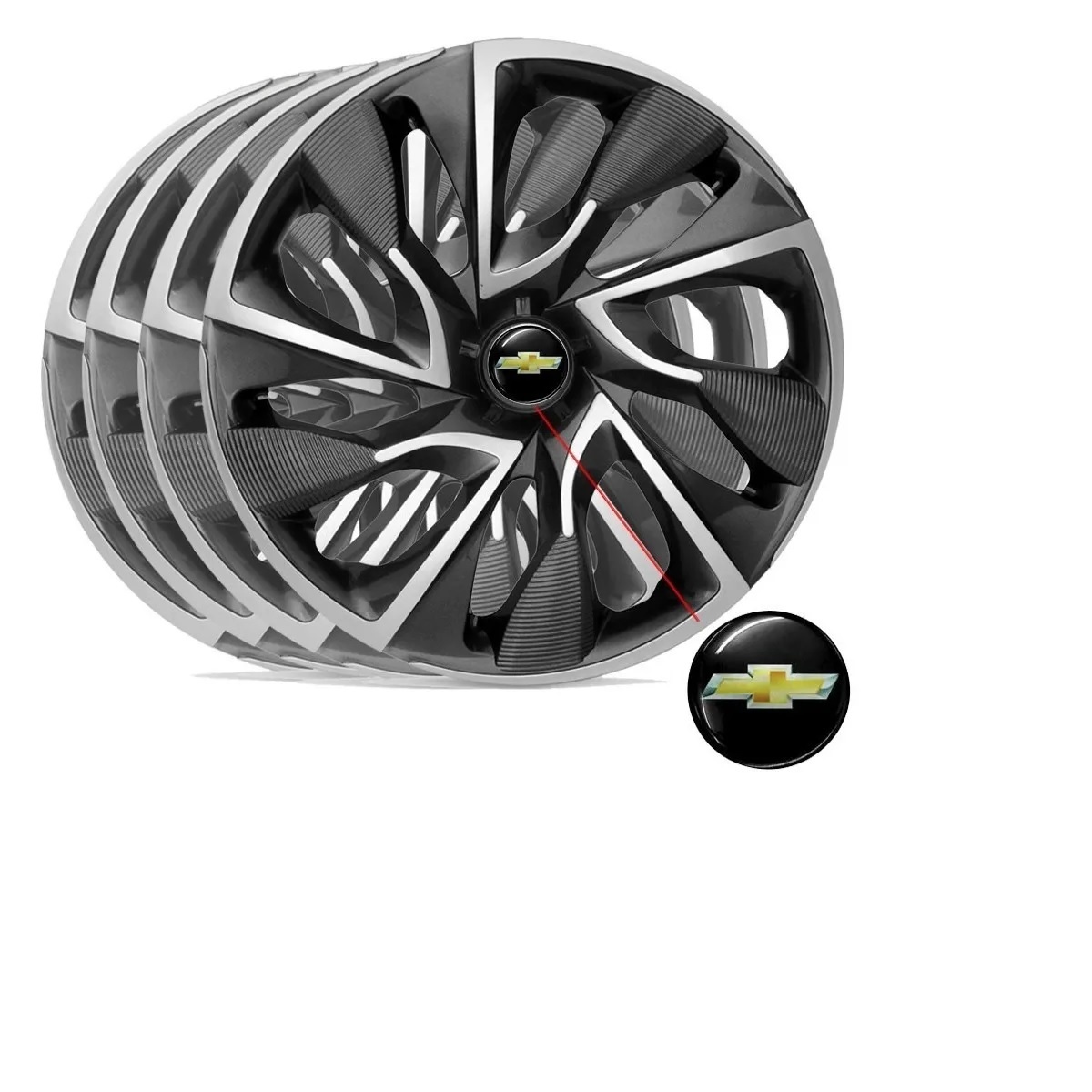 Jogo De Calota Esportiva Ds4 Black Silver...