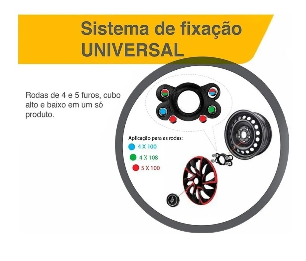 Jogo 4 Calota Velox Aro 14 Prata / Preta ...