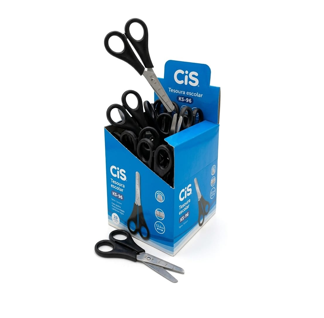 Kit 20 Tesouras com Régua 13cm Aço Inox P...