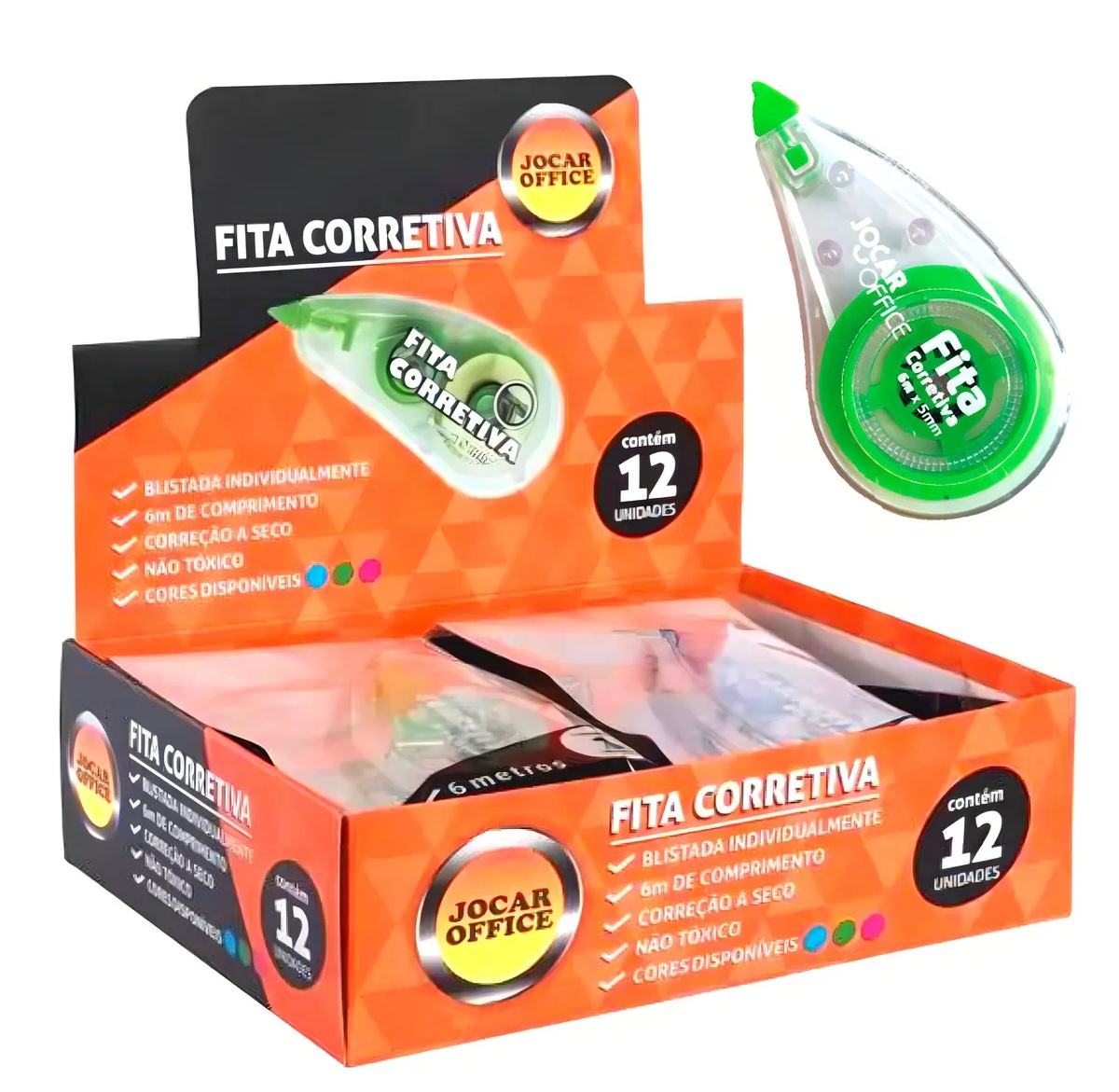 Fita Corretiva Jocar Office Não Tóxica Co...