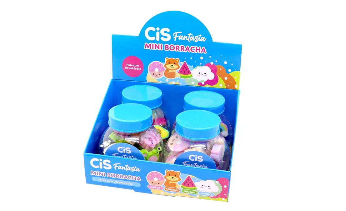 Mini Borracha Cis Diversos Caixa Com 4 Po...