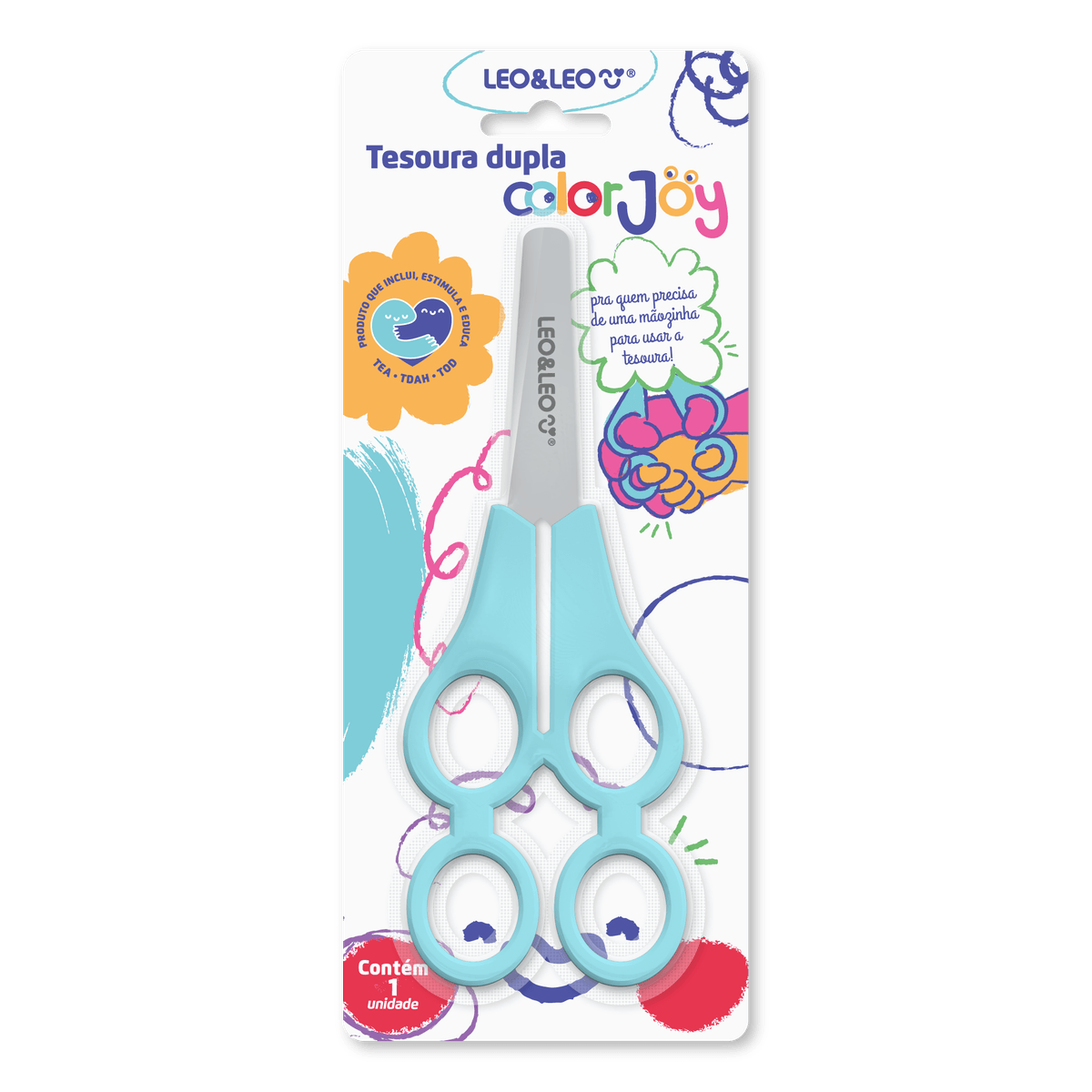 Tesoura Escolar Dupla Tandem - Color Joy ...