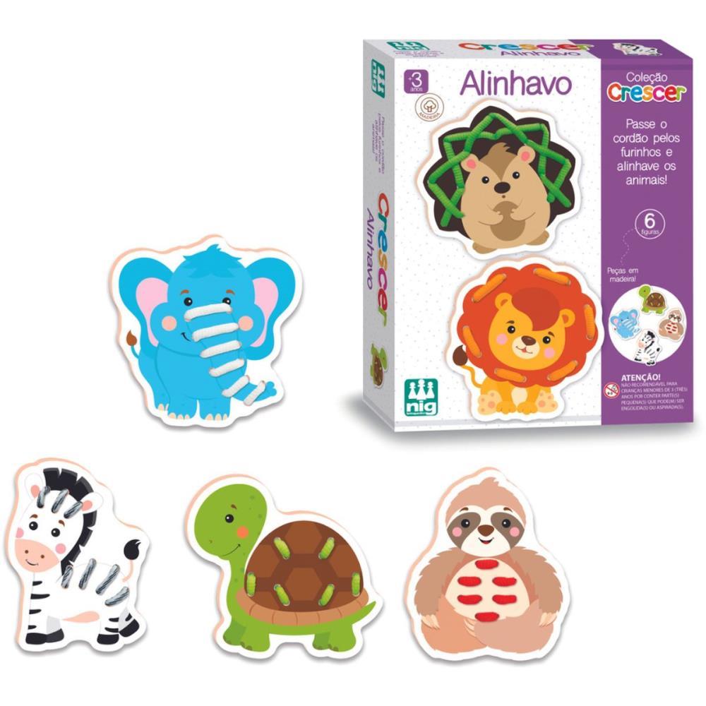 BRINQUEDO EDUCATIVO ALINHAVO 6 ANIMAIS EM...