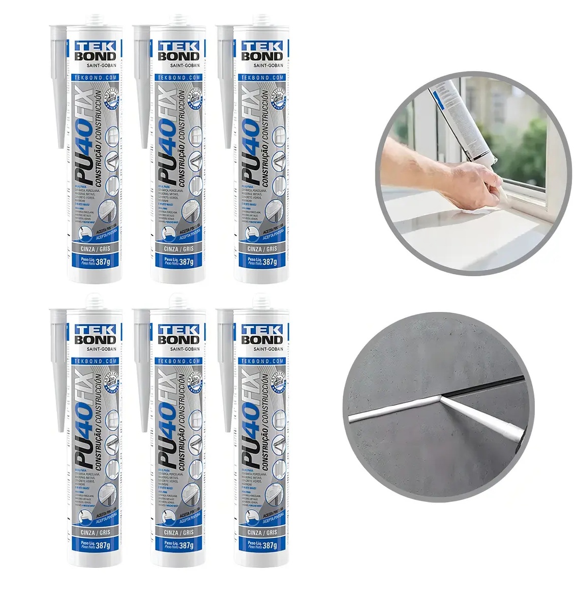 Cola Selante Pu40 Tekbond Fix Cinza Calha...