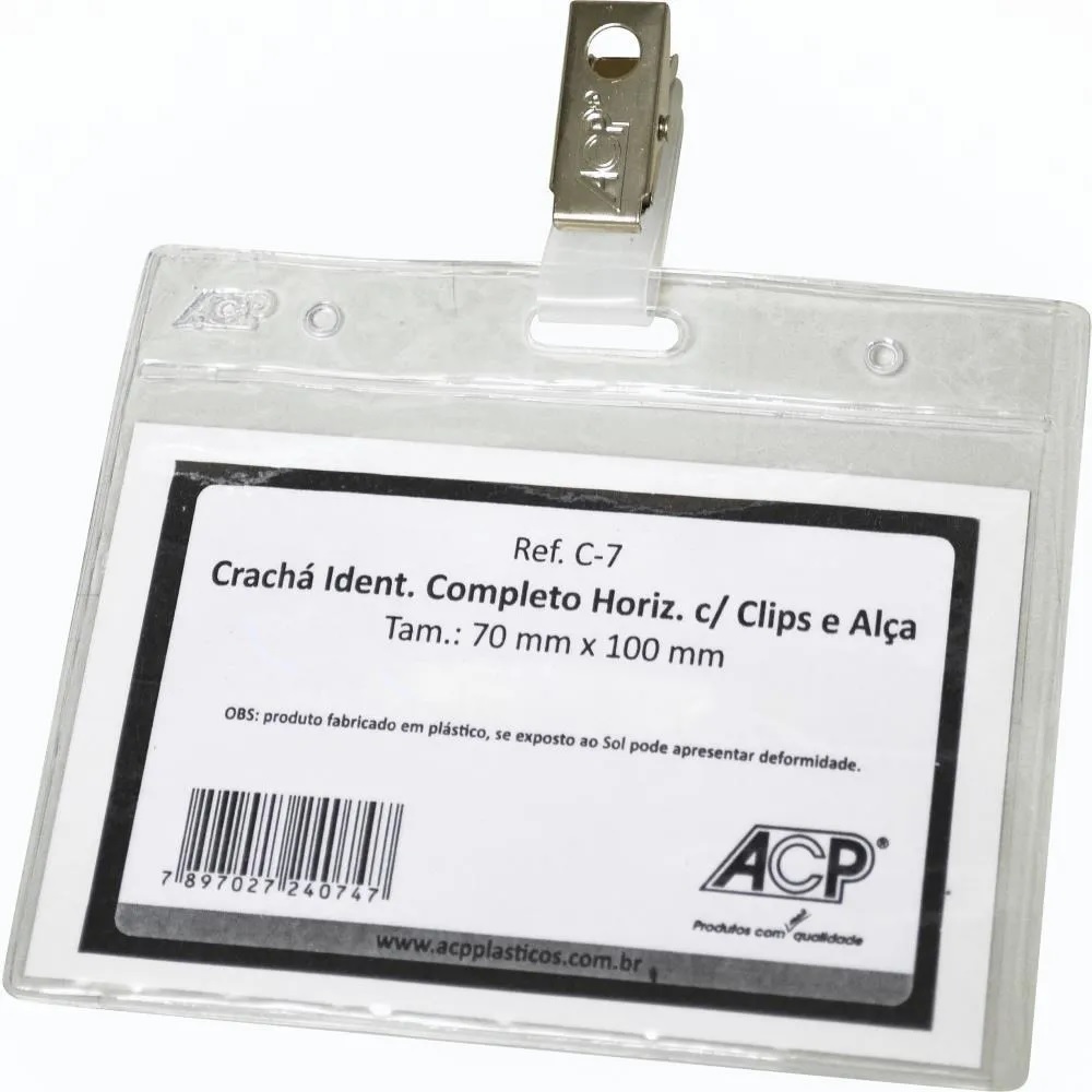 Porta Cracha Horizontal 10x7cm 500 Unidad...