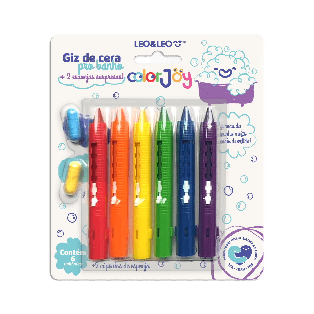 Giz De Cera Retrátil Lavável Para Banho 6...