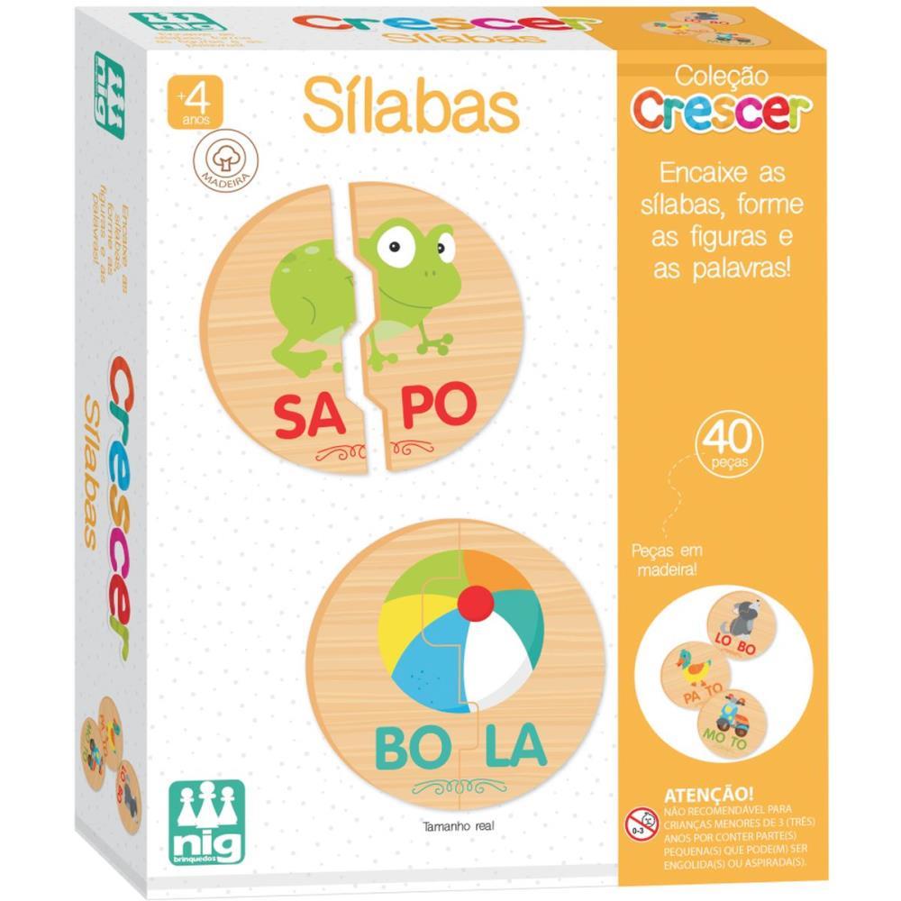 BRINQUEDO EDUCATIVO SILABAS EM MADEIRA 40PCS
